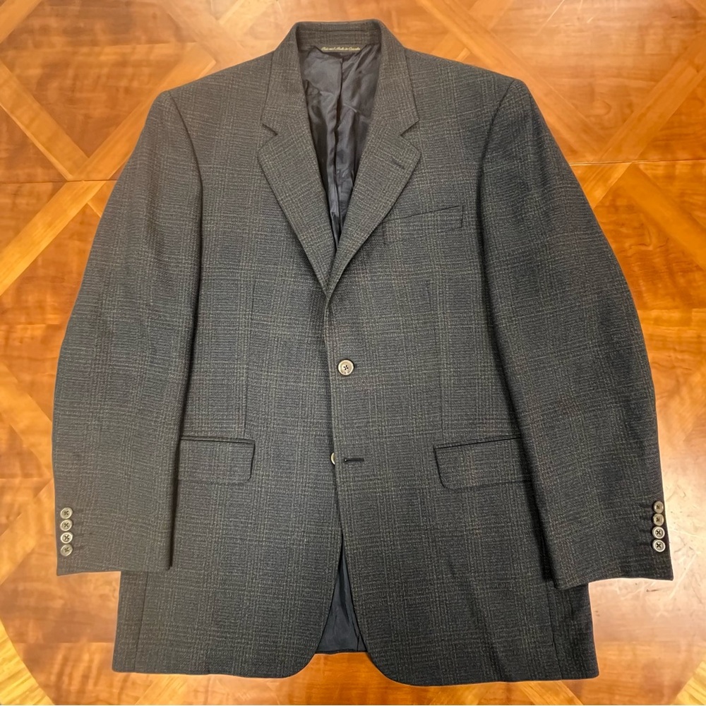 Jack Victor Navy/Brown Check 100% Wool Blazer 42L